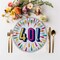 8 Count 40th Birthday Burst Paper Dessert Plates 7 Inch Disposable Party Supplies Anniversary